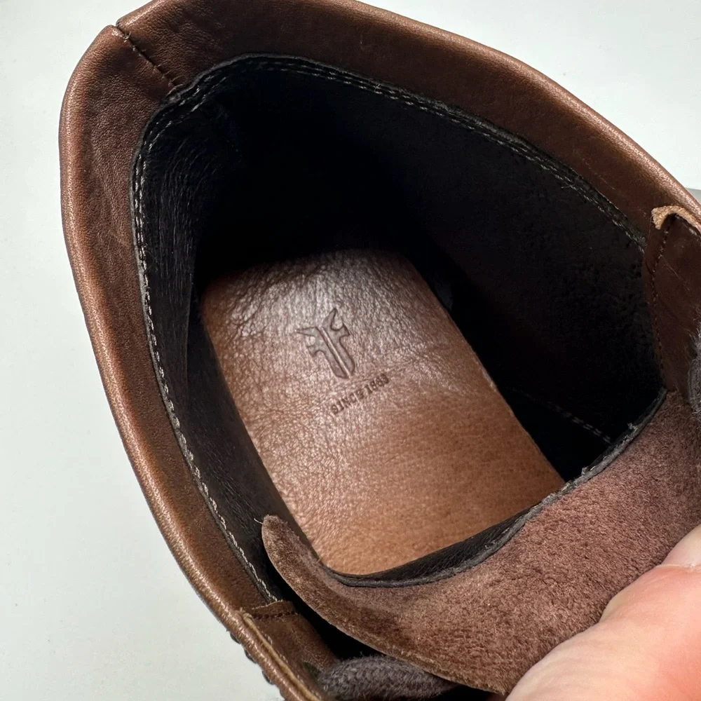 Frye | Sam Mid Lace Up Boots in Brown Leather